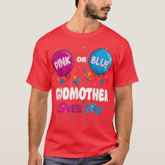 Roze of blauwe ballon Godmoeder houdt van je gesla T-shirt