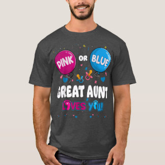 Roze of blauwe ballon Tante houdt van je geslacht  T-shirt