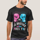 Roze of blauwe Big Brother houdt van je boksen ges T-shirt (Voorkant)