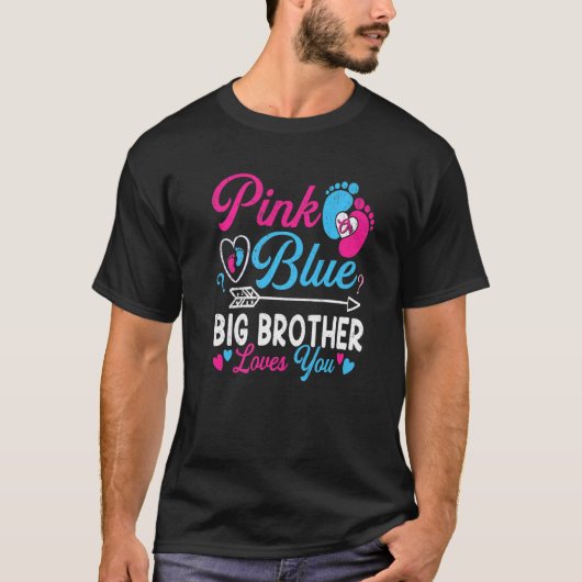Roze of blauwe Big Brother houdt van je grappige B T-shirt (Voorkant)