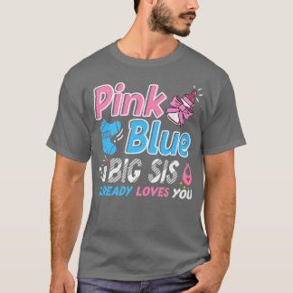 Roze of blauwe Big Sis houdt van je Baby T-shirt