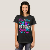 Roze of Blauwe BIG SISTER houdt van je geluid T-shirt (Voorkant volledig)