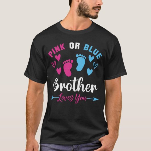 Roze of Blauwe Broer Hou je Familie Bijpassende Ba T-shirt (Voorkant)