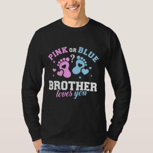 Roze of blauwe broer hou van je grappige Vaderdag T-shirt