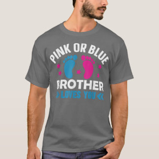 Roze of blauwe broer houdt van je Baby Zwangerscha T-shirt