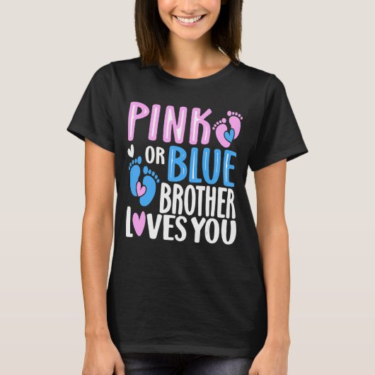 Roze of Blauwe Broer houdt van je Geslacht onthull T-shirt (Voorkant)