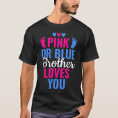 Roze of Blauwe Broer houdt van je Geslacht onthull T-shirt (Voorkant)