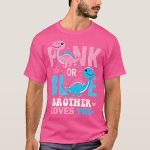 Roze of Blauwe Broer houdt van je Schattigee dinos T-shirt