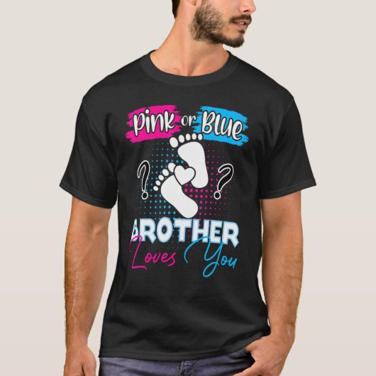 Roze of blauwe broer houdt van je zwangere vrouw t-shirt (Voorkant)