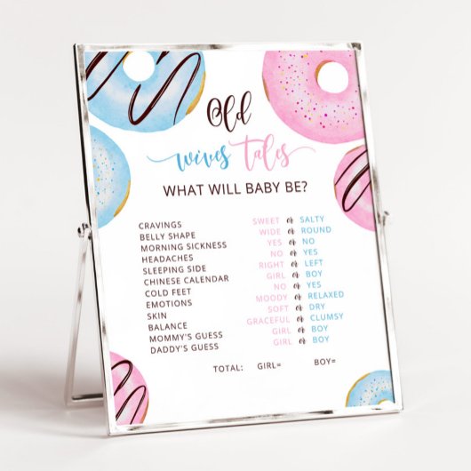 Roze of blauwe donut Old Wives Tales Sign Poster