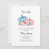 Roze of Blauwe Floral Pumpkin Geslacht Kaart (Voorkant)