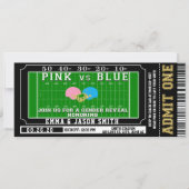 Roze of blauwe Football Ticket Baby Kaart (Voorkant)