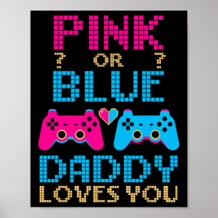 Roze of Blauwe Geslachtsonthulling Videogame Vader Poster