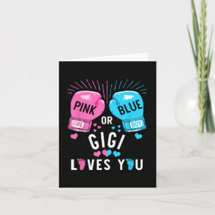 Roze of Blauwe Gigi houdt van je boksen Geslacht o Kaart