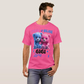Roze of Blauwe Gigi houdt van je Schattigee Beer B T-shirt (Voorkant volledig)