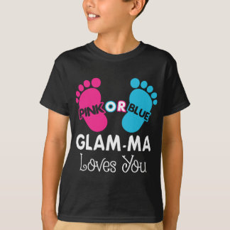 Roze of Blauwe Glam-Ma houdt van je Geslacht onthu T-shirt