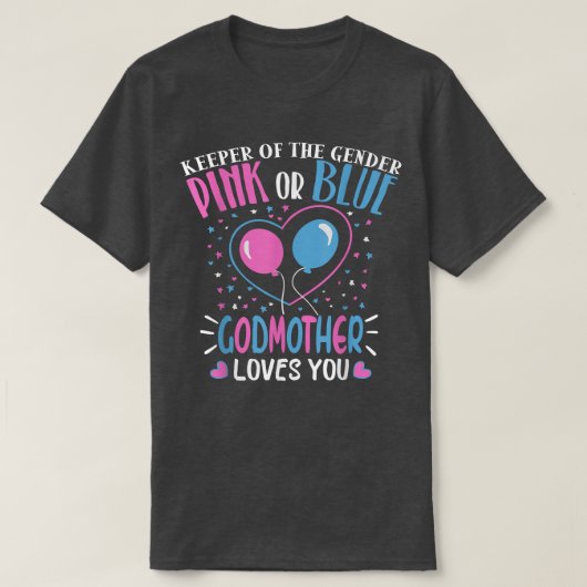 Roze of blauwe godmoeder houdt van je sekse en ont t-shirt (Design voorkant)