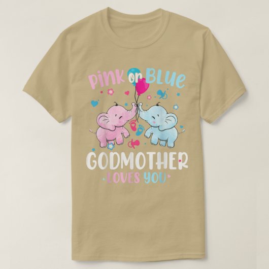 Roze of blauwe godmoeder houdt van je sekse t-shirt (Design voorkant)
