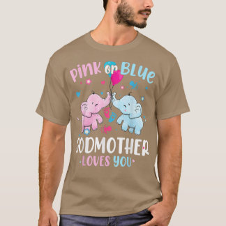 Roze of blauwe godmoeder houdt van je sekse t-shirt