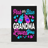 Roze of blauwe GRANDMA houdt van je | Houder van h Kaart (Voorkant)