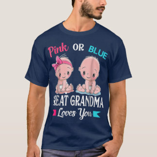 Roze of blauwe grootmoeder houdt van je geslacht t-shirt