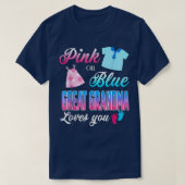 Roze of blauwe grootmoeder houdt van je geslacht t-shirt (Design voorkant)