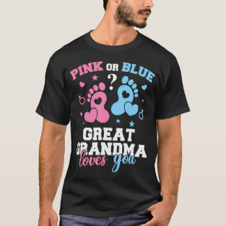 Roze of blauwe grootmoeder houdt van je geslacht t-shirt