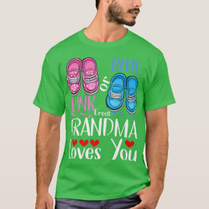 Roze of blauwe grootmoeder houdt van je geslacht t-shirt