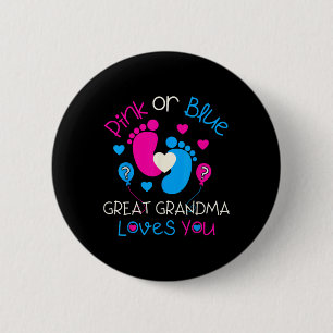Roze of blauwe grootmoeder houdt van je Shirt Ronde Button 5,7 Cm