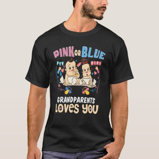 Roze of blauwe grootouders houden van je oma Grand T-shirt (Voorkant)