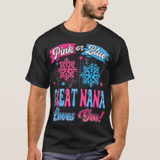 Roze of Blauwe Grote Nana houdt van je sneeuwvlok  T-shirt