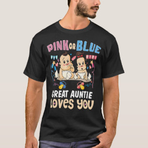 Roze of Blauwe Grote tante houdt van je beste tant T-shirt