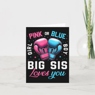 Roze of Blauwe Grote Zus houdt van je boksen Gende Kaart