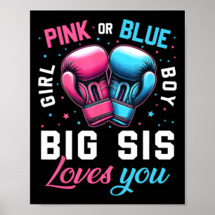 Roze of Blauwe Grote Zus houdt van je boksen Gende Poster