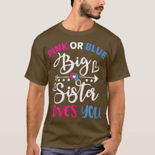 Roze of Blauwe Grote Zuster houdt van je Baby Ref T-shirt