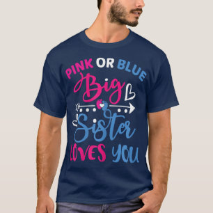 Roze of Blauwe Grote Zuster houdt van je Baby Ref T-shirt