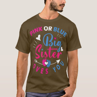 Roze of Blauwe Grote Zuster houdt van je Baby Ref T-shirt