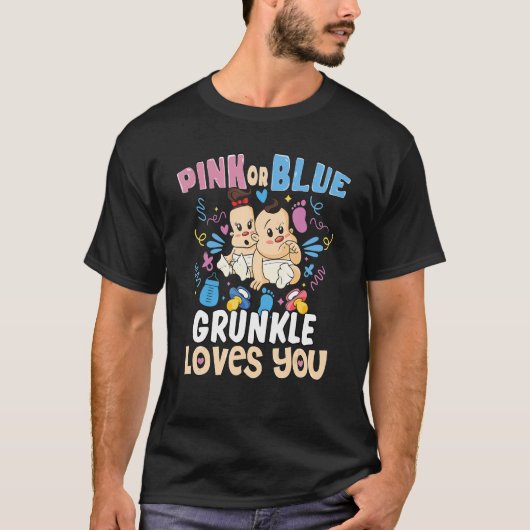 Roze of blauwe grunkle houdt van je beste oom evv t-shirt (Voorkant)