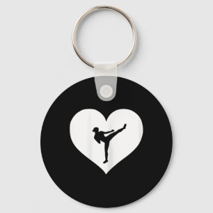 Roze of blauwe kickboks T-shirt cadeau vrouwen tie Sleutelhanger