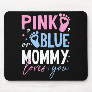 Roze of blauwe mama houdt van gender reveal nieuwe muismat