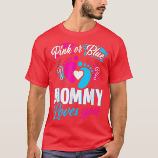 Roze of blauwe mama houdt van je Baby shower T-shirt