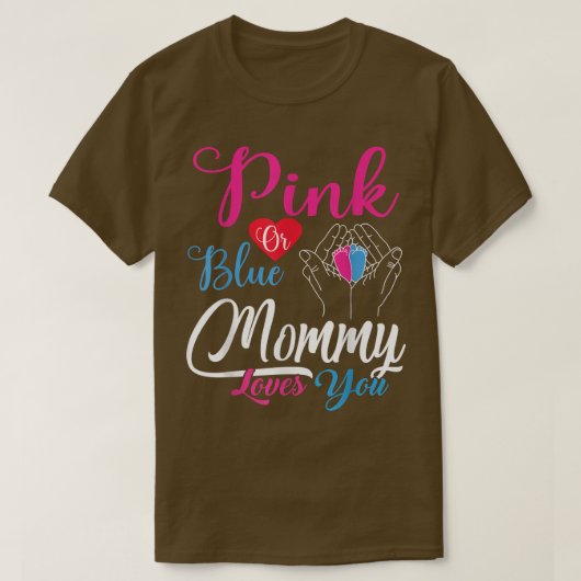 Roze of blauwe mama houdt van je Baby T-shirt (Design voorkant)