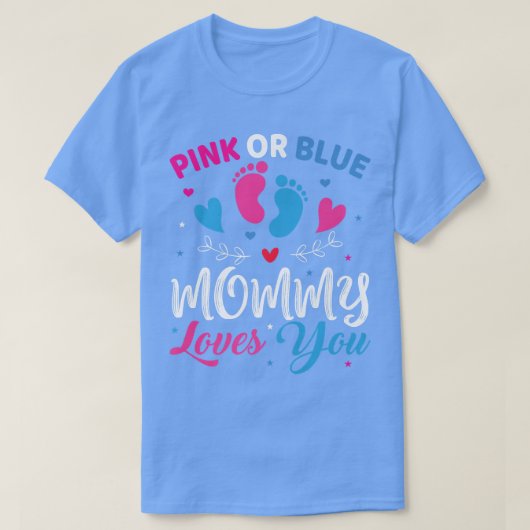 Roze of blauwe mama houdt van je Baby T-shirt (Design voorkant)