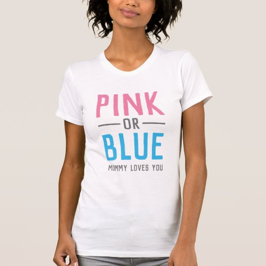 Roze of blauwe mama houdt van je Baby T-shirt (Voorkant)