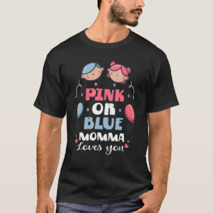 Roze of blauwe mama houdt van je moeder Baby T-shirt