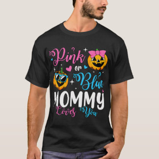 Roze of blauwe mama houdt van je pompoen geslacht  t-shirt
