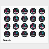 Roze of blauwe mama houdt van je ronde sticker (Vel)