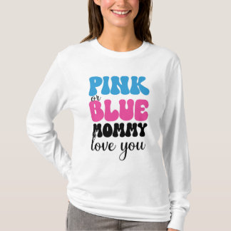 Roze of blauwe mama houdt van je t-shirt