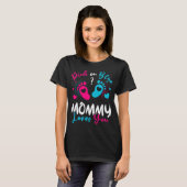 Roze of blauwe mama houdt van jullie vrouwen t-shirt (Voorkant volledig)