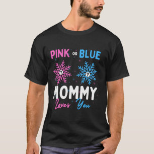 Roze of Blauwe Mama Loves You Sneeuwvlok Baby Gesl T-shirt